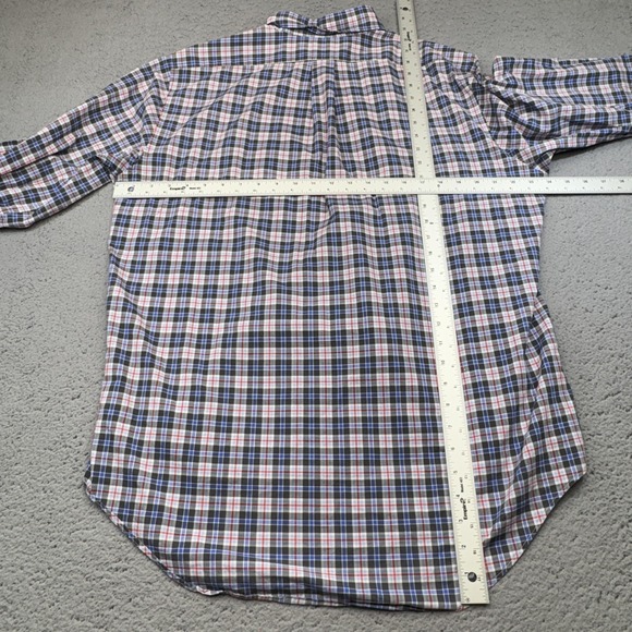 Sid Mashburn Shirt Mens Extra Large Blue Red Plaid Pocket Casual Academia Preppy - Picture 4 of 7